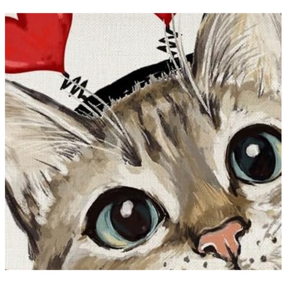 Cat Pillow Cover Valentines Day Decor Heart Decorative Sofa Accent Throw Case - Picture 3 of 5